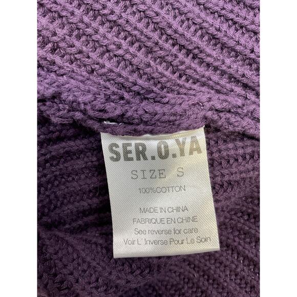 Ser.O.Ya Mid Cropped Purple Cotton Devin Sweater Size S - Picture 5 of 5